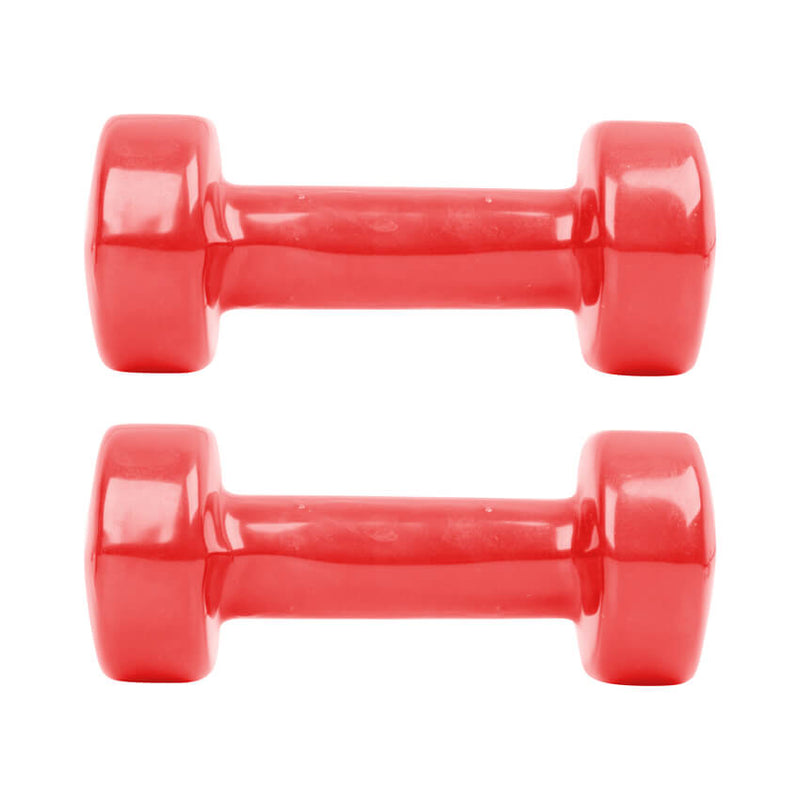 Two 1.5kg Vinyl Dumbbells Smoothbell from inSPORTLINE in red