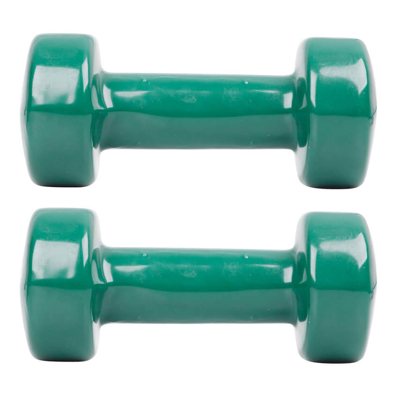 Two 3kg Vinyl Dumbbells Smoothbell from inSPORTLINE in green
