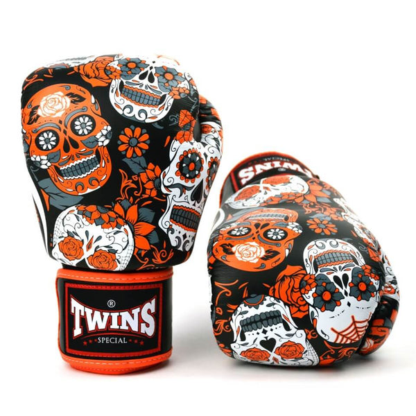 Twins FBGVL4-53 Skull Boxing Gloves Orange