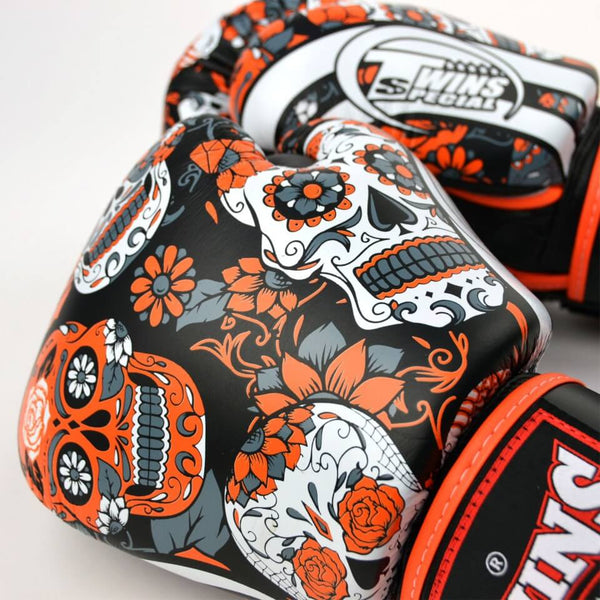 Twins FBGVL4-53 Skull Boxing Gloves Orange