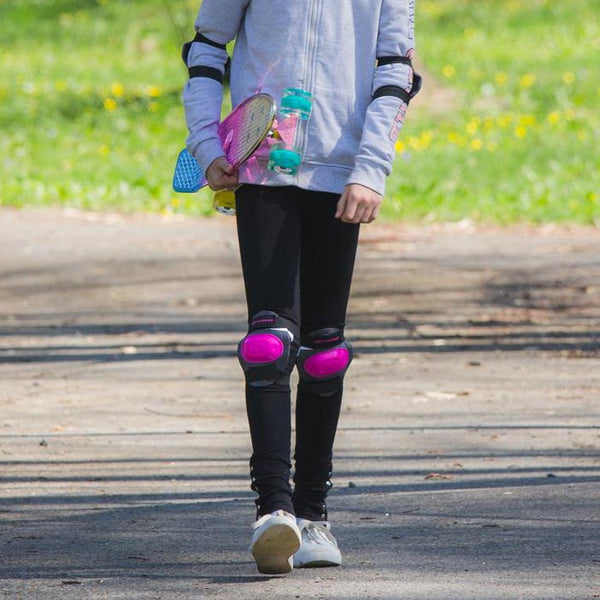 Cycling Elbows and Knees Pads 6pcs Set - Pink - Gymzey.com