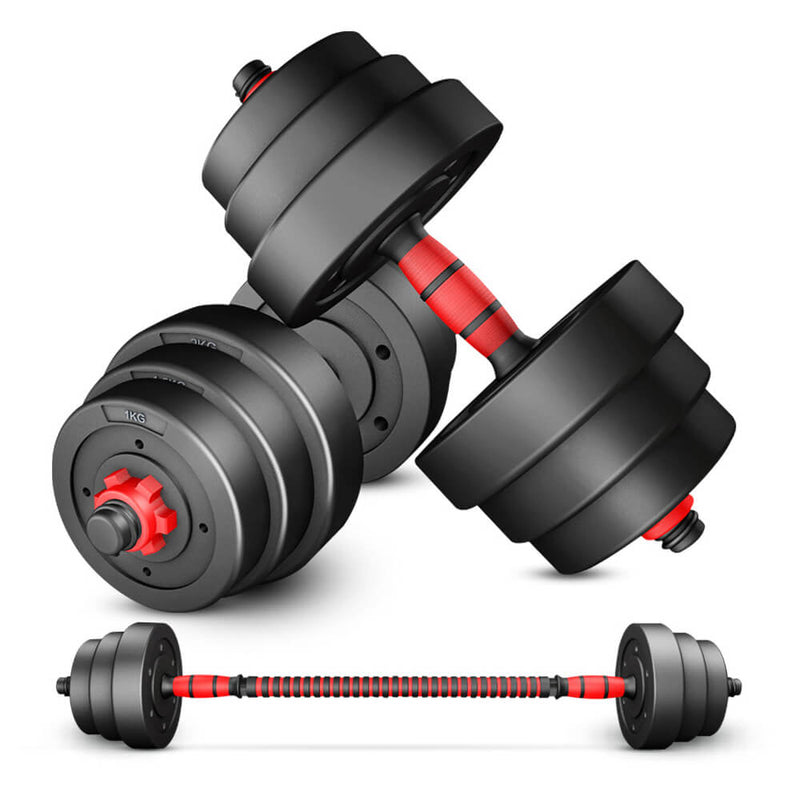 3-in-1 Adjustable Dumbbells Set 30kg with Connecting Rod