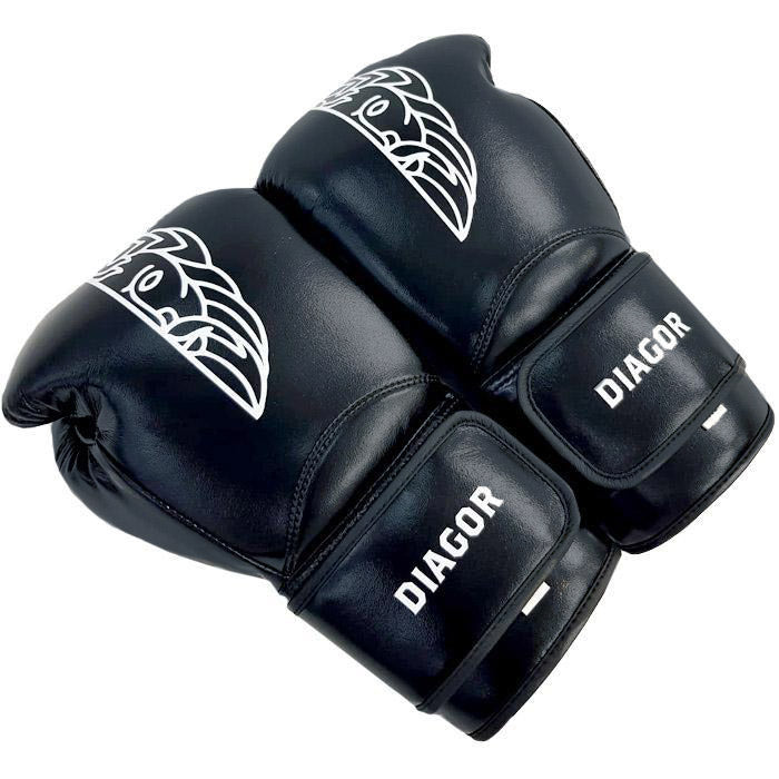 Diagor Olympic Boxing Gloves 12oz Black - Gymzey.com
