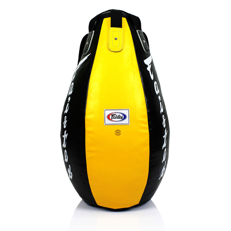 HB15 Fairtex Black-Yellow Super Teardrop Bag (FILLED) - Gymzey.com