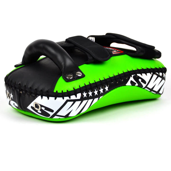 Twins KPL10 Leather Thai Kick Pads Green/ Black