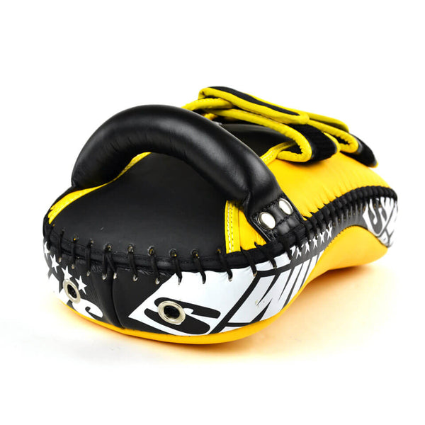 Twins KPL10 Leather Thai Kick Pads Yellow/Black - Gymzey.com