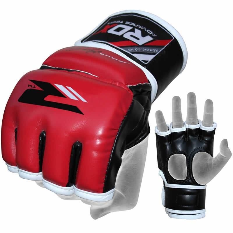 RDX Grappling MMA Training Leather-X Gloves - Red