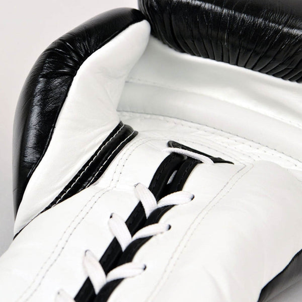 Fairtex BGL3 Lace-up Sparring Boxing Gloves Black-White