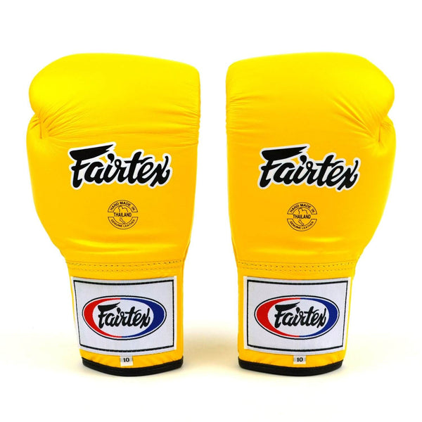 Fairtex BGL6 Wettkampfhandschuhe zum Schnüren, Gelb
