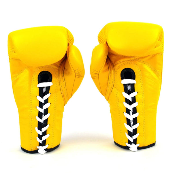 Fairtex BGL6 Wettkampfhandschuhe zum Schnüren, Gelb