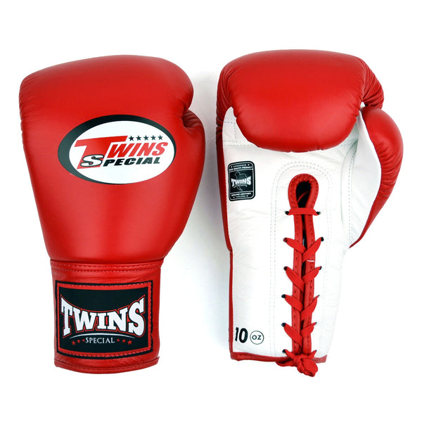 BGLL1 Twins Lace-up Boxing Gloves Red-White