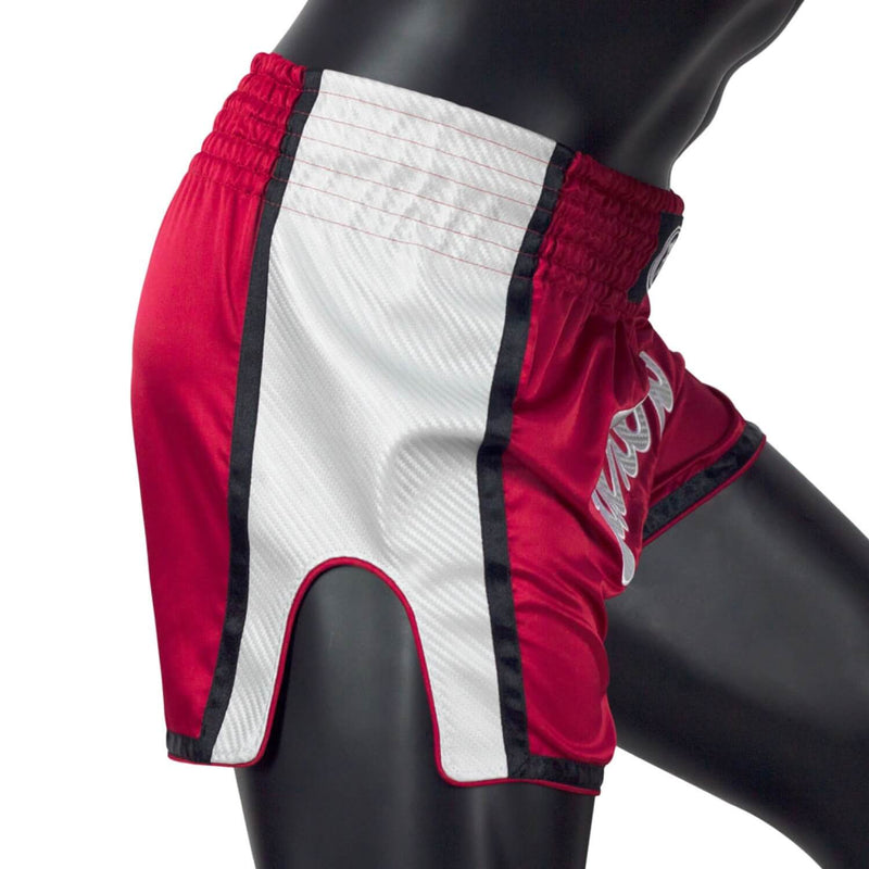 Fairtex BS1704 Slim Cut Muay Thai Shorts Red/White