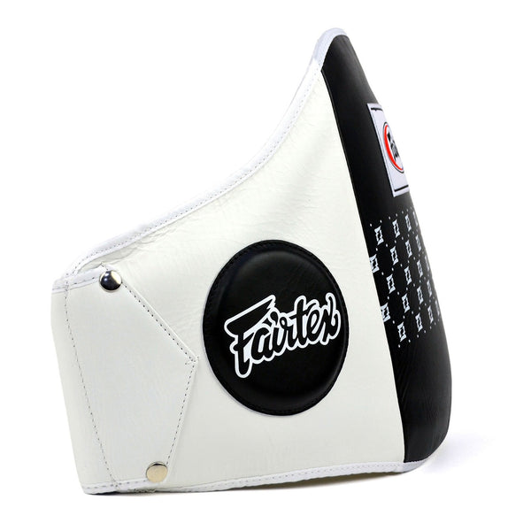Fairtex BPV1 Standard Leather Belly Pad - White-Black