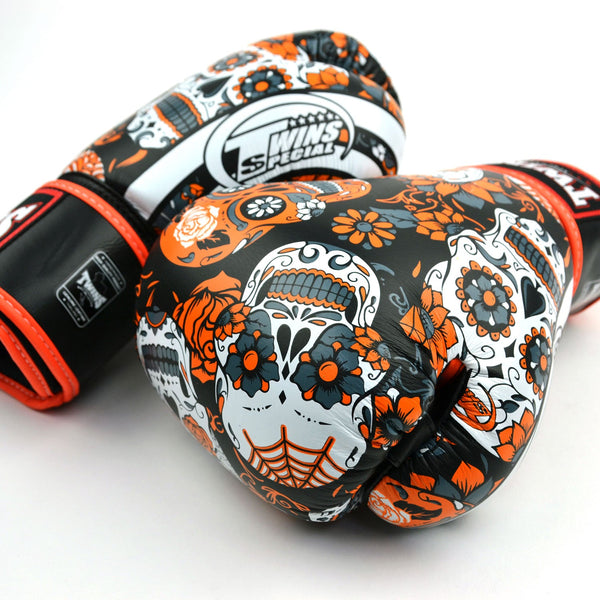 Twins Special FBGVL4-53 Boxing Gloves - Calaveras - Orange