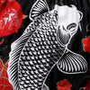 TUFF Muay Thai Shorts - MS638 - Black Japanese Koi Fish