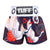 MS639 TUFF Muay Thai Shorts Navy Blue Japanese Drawing Crane Birds