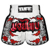 TUFF Muaythai Shorts Retro Style - MSC121 - White Twin Tiger