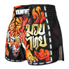 MSC125 TUFF Muaythai Shorts Retro Style Black Furious Tiger