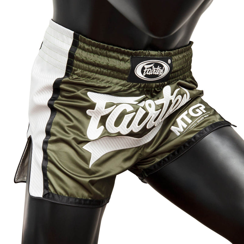 Fairtex X MTGP Muay Thai Shorts Olive/White