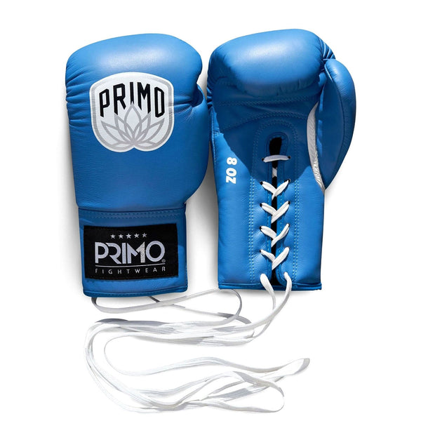 Primo Emblem Pro Lace-Up Boxing Gloves - Blue
