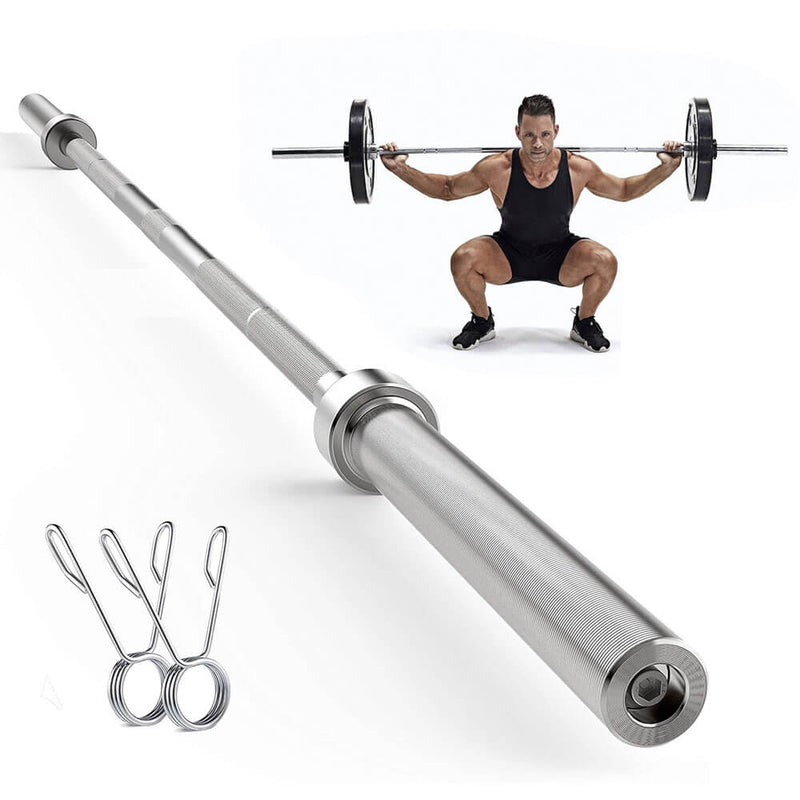 7ft Olympic Squat Bar with Needle Bearings + Free Collars