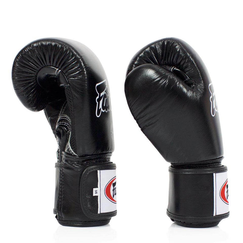 BGV1-B Fairtex Black Breathable Boxing Gloves - Gymzey.com