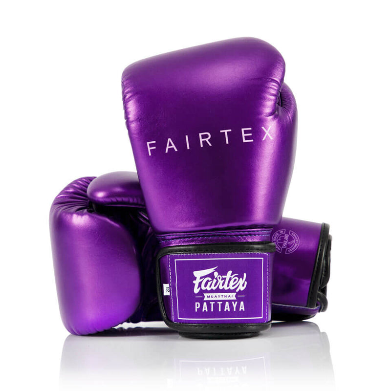 BGV22 Fairtex Metallic Purple Boxing Gloves - Gymzey.com