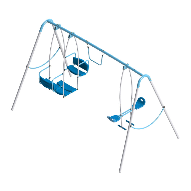 Kids Garden 3-in-1 Swing Set, Steel Frame, 5 Seats - Gymzey.com