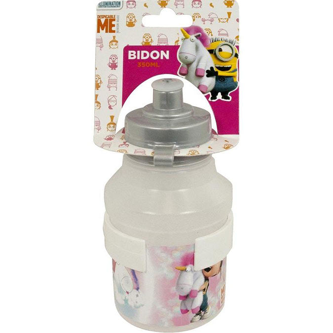Kids Cycling Bottle Minions Fluffy 350ml White with Holder - Gymzey.com