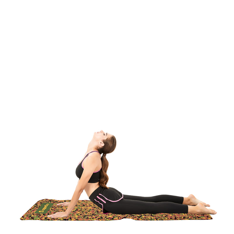 Exercise Yoga Mat 5.6ft with Shoulder Strap - Brown Camo - Gymzey.com