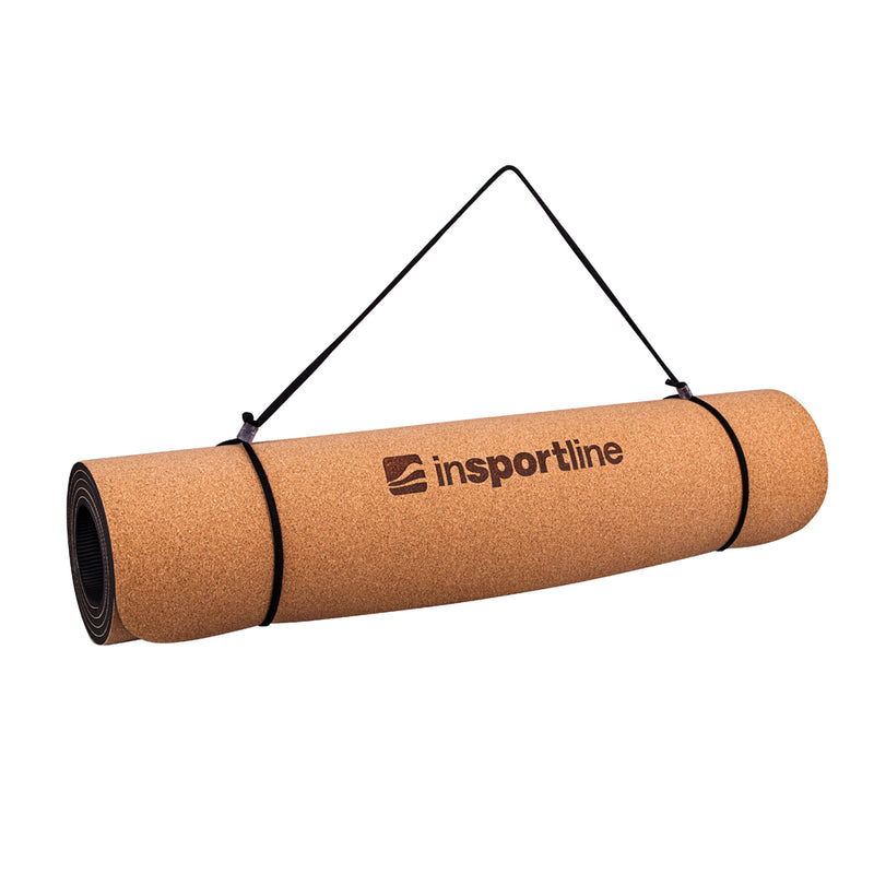 Exercise Mat Corkam, made from natural eco Cork, with shoulder strap, 5.6ft - Gymzey.com