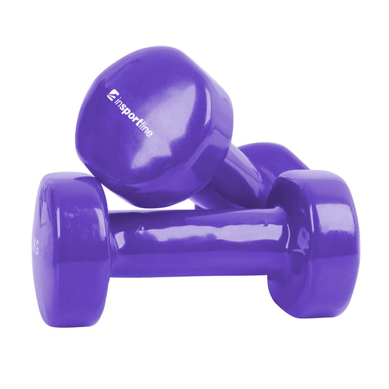 A pair of 1kg Vinyl Dumbbells Smoothbell from inSPORTLINE in purple