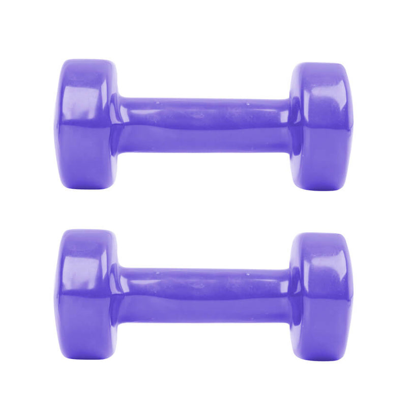 Two 1kg Vinyl Dumbbells Smoothbell from inSPORTLINE in purple