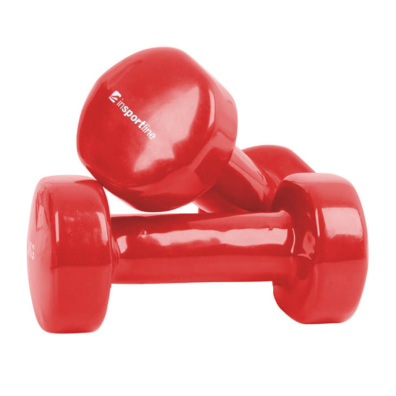 A pair of 1.5kg Vinyl Dumbbells Smoothbell from inSPORTLINE in red