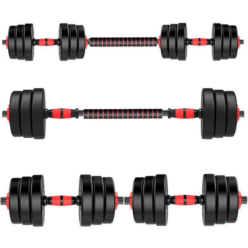 3-in-1 Adjustable Dumbbells Set 30kg with Connecting Rod