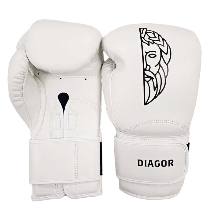 Diagor Olympic Elite Boxing Gloves 14oz Ivory White - Gymzey.com