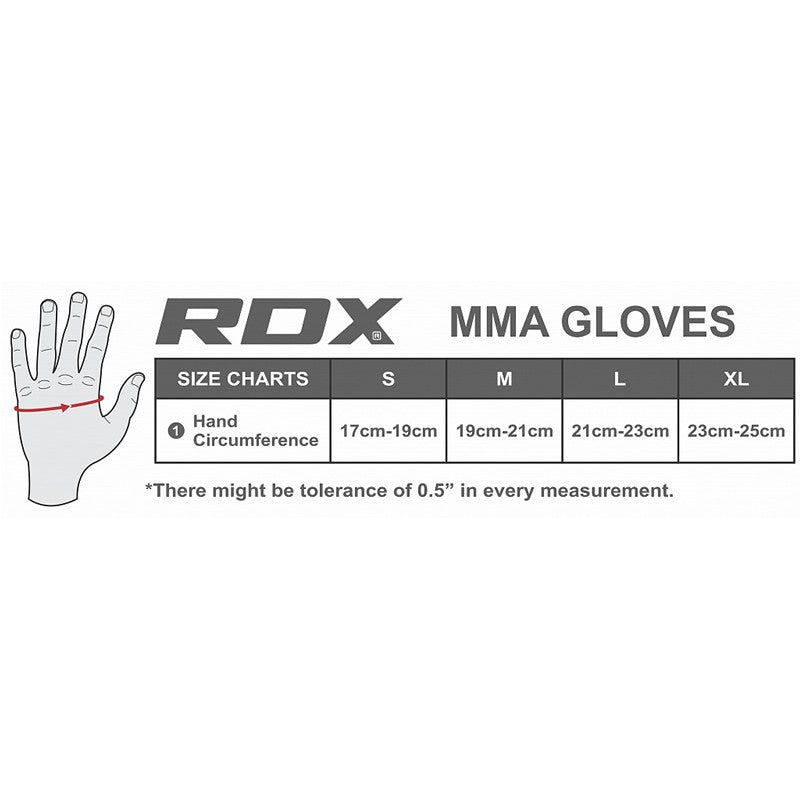 RDX F4 Guantes de cuero para lucha de artes marciales mixtas