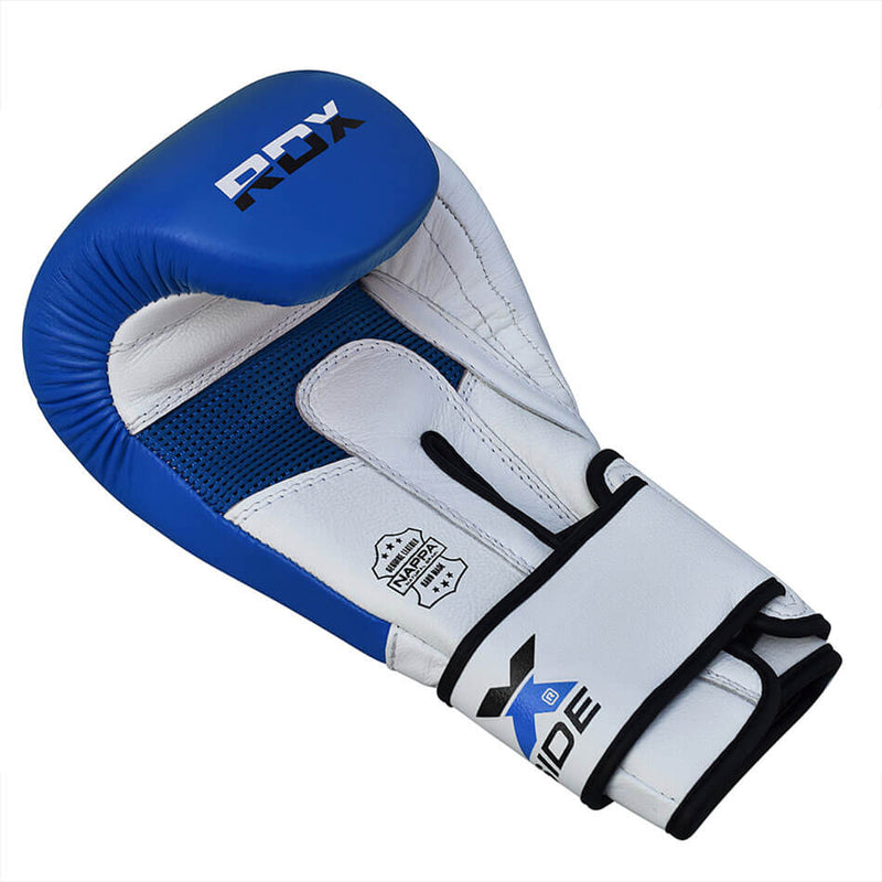 RDX T1 Leather Boxing Gloves Elite - Blue - Gymzey.com