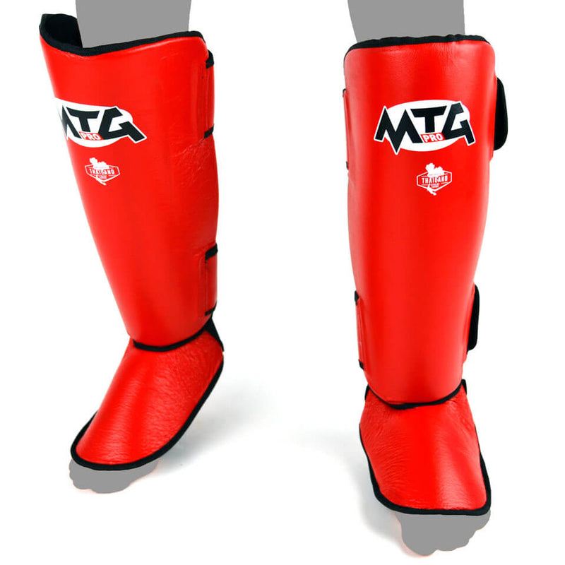 MTG Pro SF1 Leather Shin Pads Red