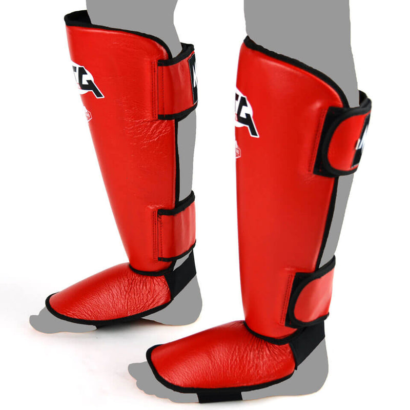MTG Pro SF1 Leather Shin Pads Red