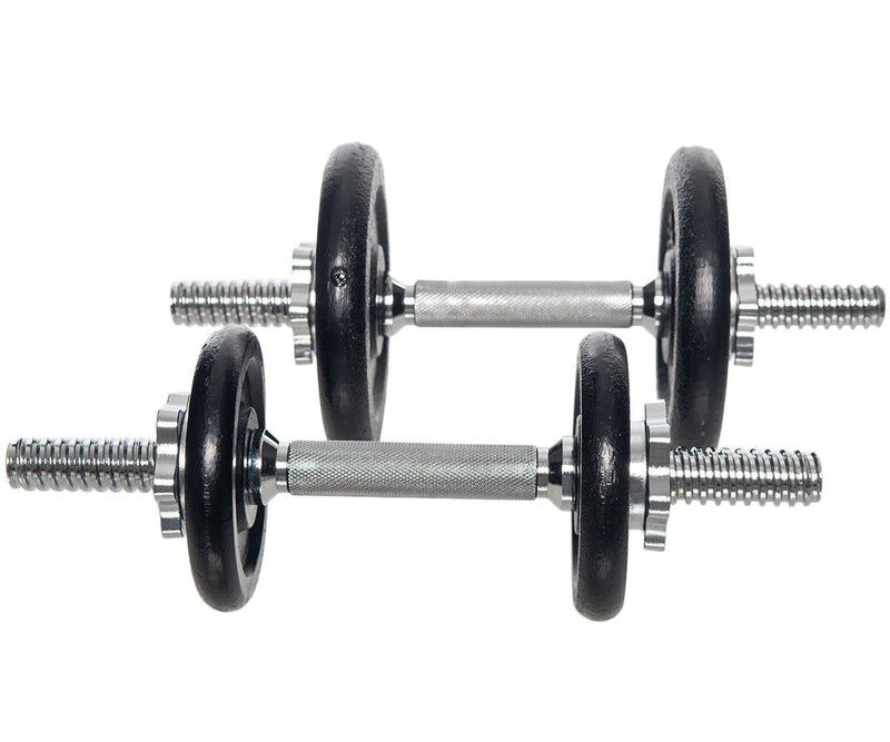 Adjustable Weight Plate Dumbbell Set 20kg with Carry Case (2 x 10kg) - Gymzey.com